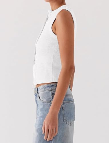 Womens Going Out Tops Summer Spring Ribbed Tank Sexy Crop Cute Y2K Button Down T Shirts Fashion Clothes 2026