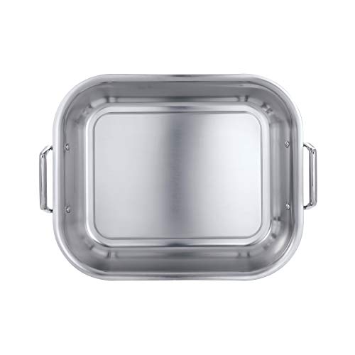 Tramontina 16.75-Inch Stainless Steel Roasting Pan with Rack, Flared Edge Turkey Roaster for Oven, Dishwasher Safe, Made in Brazil - Thumbnail 4