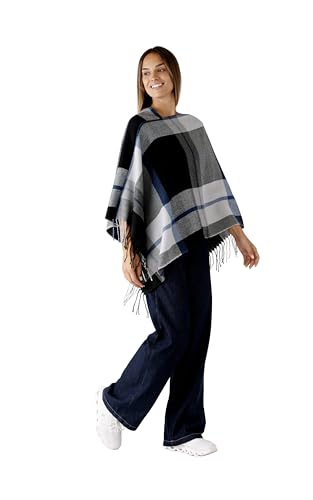 Image of Women's Shawl Wrap Poncho Ruana Cape Cardigan Sweater Open Front for Fall Winter Spring