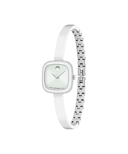 Movado Women’s Museum Bangle Watch – Swiss Quartz – 21 mm Cushion, Round or Oval Case – Classic Stainless Steel Bracelet – Gift for Her2