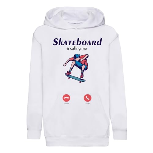 Sweat à capuche enfant mon skate m'appelle en coton premium pour junior