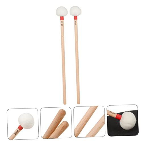Par de baquetas profesionales para percusión con mango de madera y cabeza de fieltro miniatura 6