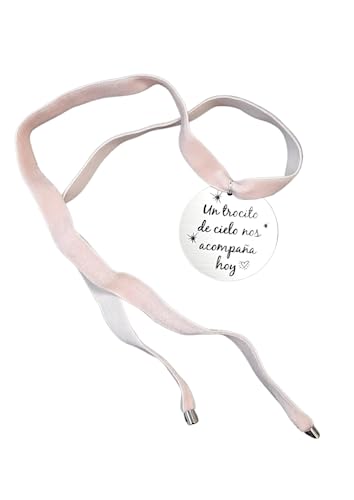 Los Eventos de la Tata - Medalla Ramo de Novia - Chapa Ramo Novia - Medalla Ramo Boda (Medalla Redonda Plata Cordón Rosa Maquillaje, Un Tocito de Cielo)