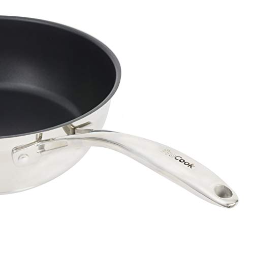 ProCook Professional Stainless Steel Non Stick Wok with Lid, view 3