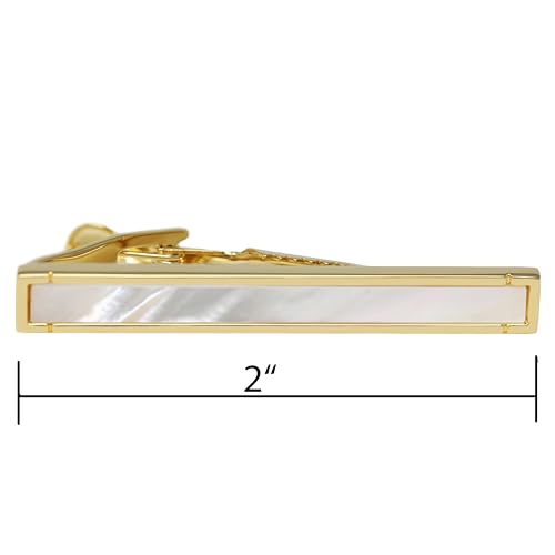 Gold Plated Mother Pearl Abalone Tie Clip In Box Father's Day Men Birthday Tie Bar Gift4