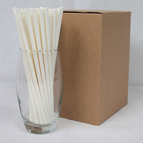 Pailles en Papier Blanc (6mm x 200mm) - 500 Unités - Pailles En Papier Biodégradables, Respectueuses De L'environnement, Très Durables, Convient à Toutes Les Occasions Cover