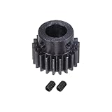 sourcing map 1 Stück 1Mod 21T Ritzel Zahnrad Zahnräder 10mm Bohrung aus Gehärtetem Stahl Motorzahnstange Stirnrad mit Stufe für RC Auto LKW Buggy Getriebe Antrieb