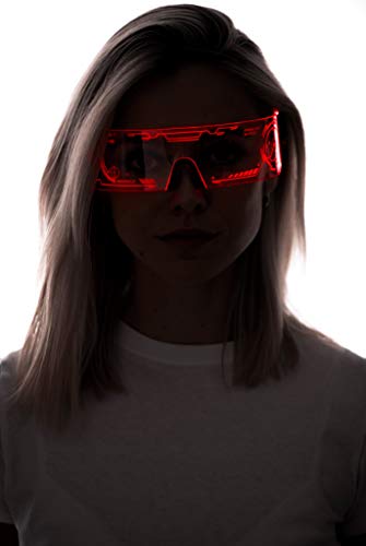 ASVP Shop Cyberpunk LED Visor Glasses - Perfect For Cosplay and Festivals - Cybergoth - Cyberpunk Glasses Goggles - Thumbnail 2