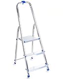Anhänger (Haken) GRATIS ALULEITER KLAPPLEITER 3 Stufen Leiter STEHLEITER Haushaltsleiter 150kg