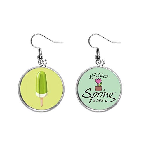 Pendientes de primavera estilo helado dulce mung bean en tendencia de joyas colgantes