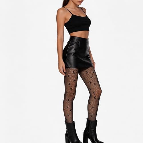 Image of Fishnet Stockings for Women With Stretch Waistband,Fishnets With Reinforced Toes, Fishnet Tights With High Elastic