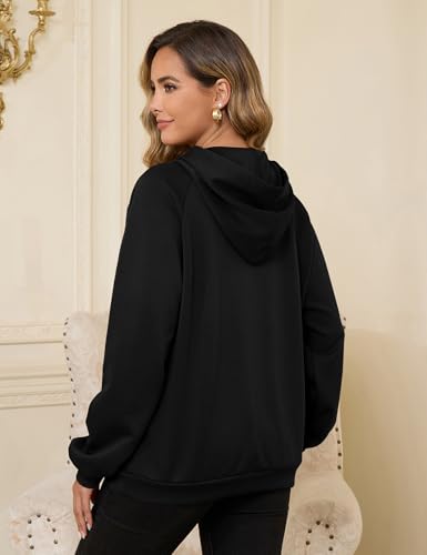 Bhome Nursing Sweatshirt Hoodie for Breastfeeding with Hidden Zippers Maternity Breast Pumping Tops Kangaroo Pocket