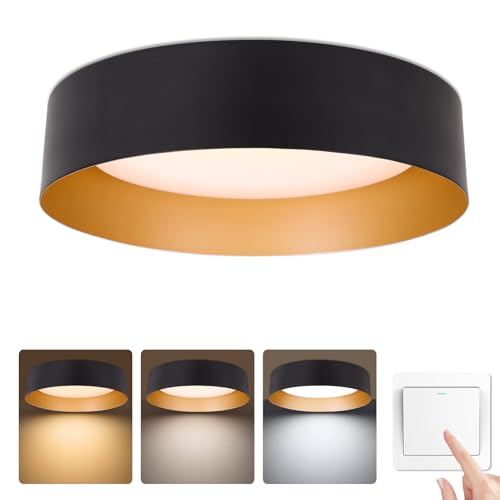 Bargeni LED Deckenlampe,20W Dimmbar Deckenleuchte,Mattschwarz mit...