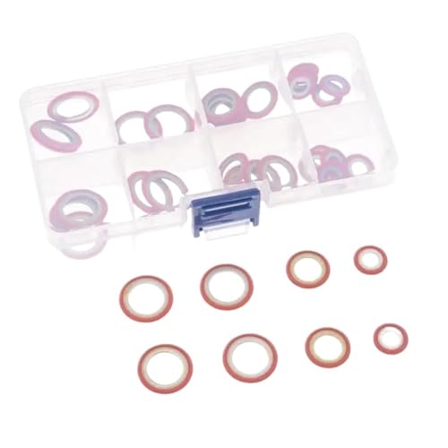 Juntas de compresor de sistema de aire acondicionado, kit de juntas de sellado de 30 piezas para sistema de aire acondicionado automotriz, junta de válvula de expansión de junta de compresor (rojo)