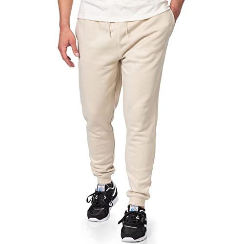 Reebok Men's Identity Fleece Joggers Pant | Mens Joggers with Pockets | Mens Jogger Sweatpants - Oatmeal Heather X-Large