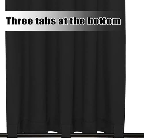 Easy-Going Outdoor Curtains Waterproof Windproof Weatherproof Curtain for Patio, Cabana, Porch, Pergola and Gazebo, Grommet Top and Tab Bottom Drape, 1panel, 54x96 inch, Black