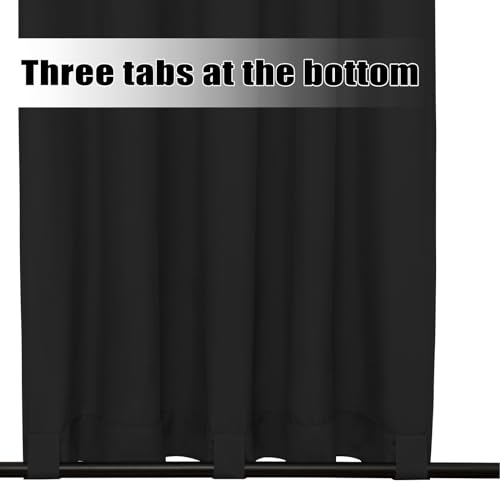 Easy-Going Outdoor Curtains Waterproof Windproof Weatherproof Curtain for Patio, Cabana, Porch, Pergola and Gazebo, Grommet Top and Tab Bottom Drape, 1panel, 54x96 inch, Black