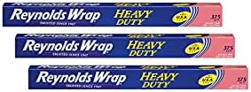 Reynolds Heavy Duty Foil | Aluminium Kitchen Foil | Tin Foil for Cooking, BBQ, Roasting | Pack of 3 Rolls, 457mm x 7.62m Packaging May Vary