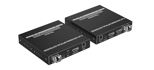 Extensor HDMI óptico de alta fidelidad con chasis metálico robusto y conexión serie RS232