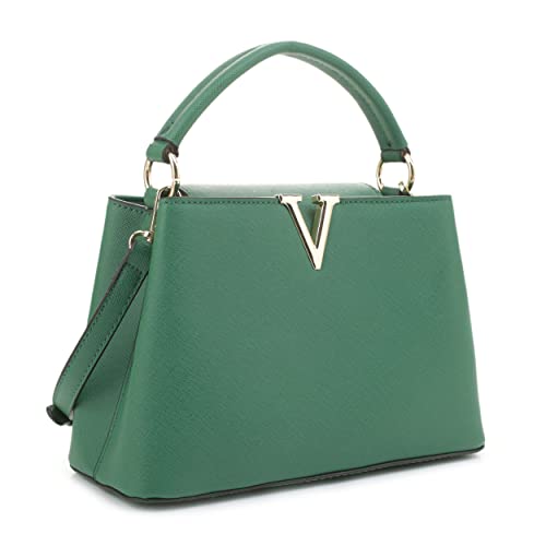 EVVE Bolsa feminina pequena clássica com alça superior bolsas modernas transversais com alça de ombro, Verde Kelly, Small