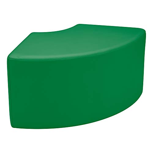 Image of Sprogs 18 inch H Structured Quarter Round Stool -Flexible Modular Collaborative Soft Seating for Office, Home, Lounge and School Classrooms with Durable Frame -Green