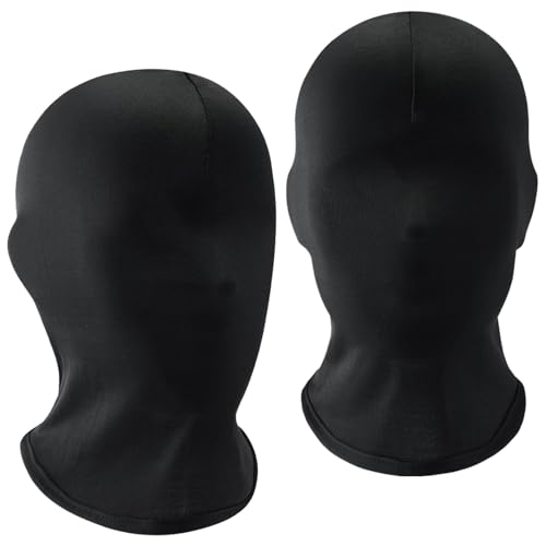 Black Full Face Mask Halloween Full Black Face Cover Spandex Zentai Hood Head Cover Mask Faceless Morph Mask for Halloween Party Costume Unisex Men Adult Women