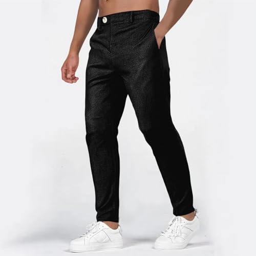 Men's Fashion Suit Pants Flat Front Ecpandable Waist Tapered Trousers Casual Slim Fit Business Golf Pants with Pocket2