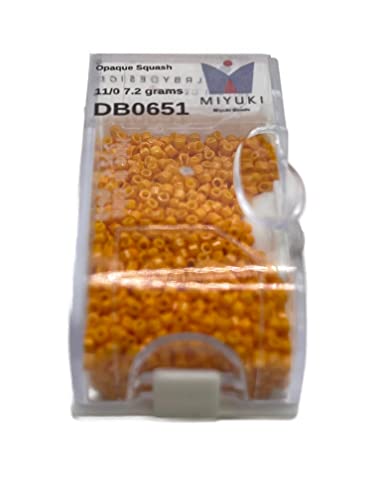Miyuki Delica Cylinder/Seed Beads DB0651/DB651 Opaque Squash 11/0 7.2 Grams