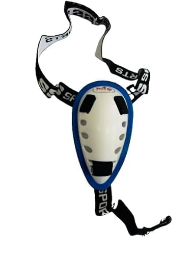 SSS Cricket Abdominal Guard with Adjustable Waist Strap, Extra Soft Rubber Edges, Mens, White
