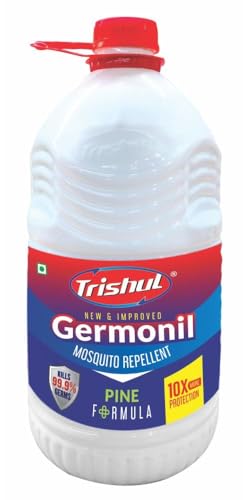 Image of Trishul Germonil Premium Disinfectant White Floor Cleaner | White Phenyl | Liquid Mosquito Repellent For Hospitals | Homes | Offices Removes Dirt | Grime & Kills 99.9% Germs | 5 Litre pack of 3
