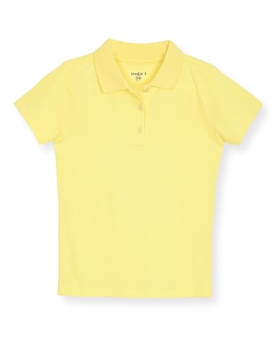 Studio 3 Girls' 4-Pack Soft Jersey Short Sleeve Polo Shirts2
