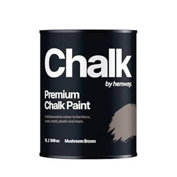 Hemway - Premium Chalk Paint - Mushroom Brown 1 L | Chalky Matt Shabby Chic Finish for Interior Furniture & Walls | Quick Dry & 1 Coat