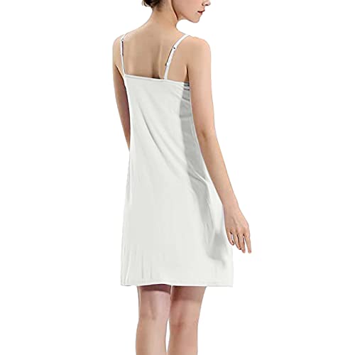 Womens Full Slip Dress Built-in Bra Chemisole Sleepwear Adjustable Spaghetti Strap Nightgown4