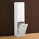 Colonna bagno 1 anta - 1 cassetto - 1 portabiancheria a scomparsa