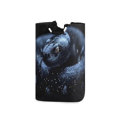 Jihqo Laundry Hamper Basket Black Snake Collapsible Nursery Storage Bin Waterproof Clothing Baskets for Home Bedroom Bathroom Washing Room