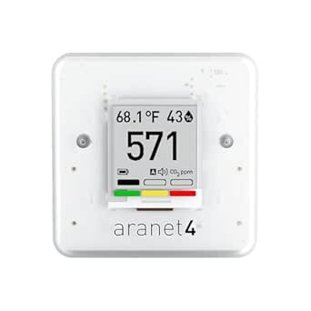 SAF Aranet4 Home: Wireless Indoor Air Quality Meter for Home, Office or School (CO2, Temperature, Humidity and More) Portable, Battery Powered, E-Ink Screen, App for Configuration &amp; Data History