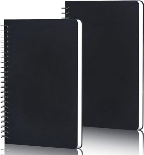 Yarotm Spiral Notizbuch A5 Blanko - 2 Stück Notizbücher Spiralbindung 14x21cm - Spirale Notizblock â€¦ – Miniatur