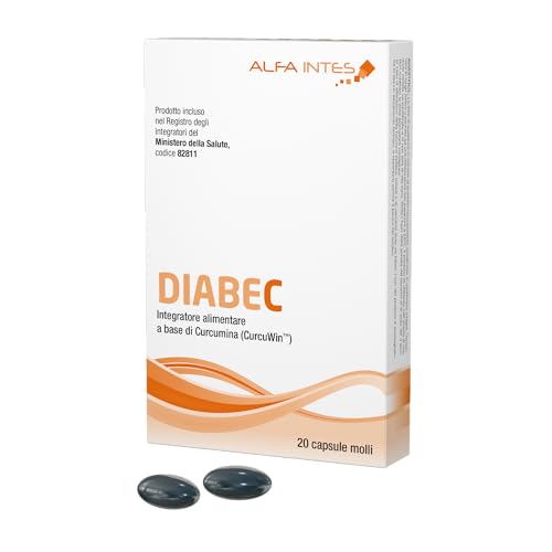Diabec 20 capsule – Integratore alimentare a base di Curcumina ad Alta Biodisponibilità, Olio di pesce, Vitamine e Coenzima Q10 | Potente Antiossidante per la Salute degli Occhi (1)