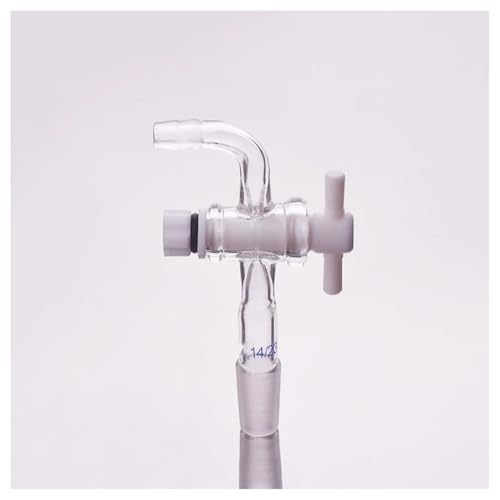 Raccord d'aspiration courbé anti-grippage joint 14/23 vanne PTFE avec piston