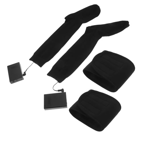 JOINPAYA 1 Pair USB Rechargeable Heated Socks for Men Women Washable Electric Foot Warmers for Winter Temperature for Camping Cold Weather Soft Comfortable Black