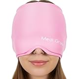 Medi Grade Gorro para Aliviar la Migraña 360 de Cobertura Total, Rosa – Gorro para Migrañas de Compresión Refrigerante – Reutilizable, Tejido Flexible y Suave que Bloquea la Luz – Terapia de Frío