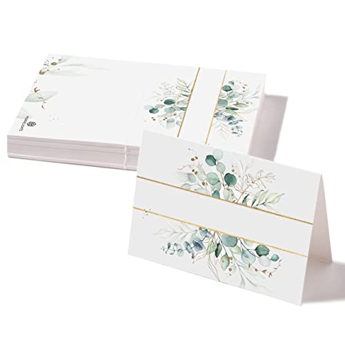 Marvelights 50 segnaposto per matrimonio, 10,5 x 7,4 cm (DIN A7), segnaposto per scrivere, matrimonio, compleanno, cresima, comunione, battesimo celebrazione (DIN A7, strisce)