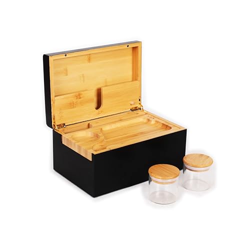 ARTAWEIN Large Stash Box - Decorative Large Stash Box with Rolling Tray, Versatile Hash Stashbox -Bamboo Storage Box - Aesthetically Pleasing Decorative Boxes Perfect for Gifts