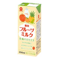 毎日牛乳 毎日フルーツミルク 200ml紙パック×24本入
