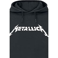 Générique Metallica Glitch Logo Homme Sweat-Shirt à Capuche Noir Regular/Coupe Standard - Les Beatles, Paul McCartney, John Lennon, RIngo Starr, George Harrison Générique Metallica Glitch Logo Homme Sweat-Shirt à Capuche Noir Regular/Coupe Standard – Image 2