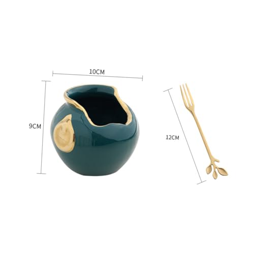 UTHCLO 5個 北欧風軽奢ステンレス製フルーツフォーク 収納ジャー付き おしゃれデザートスナック用ケーキフォーク 家用耐錆高硬カトラリー