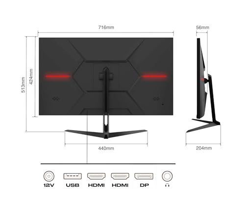 Monitor Gamer 31.5" IPS 2K WQHD (2560x1140) 165hz 1ms | HDR | Inclinazione regolabile Altoparlanti integrati | Flicker-Free G-Sync/FreeSync | Garanzia 2 anni | JN-IPS3150WQHDR165 - Monitor - Immagine 4