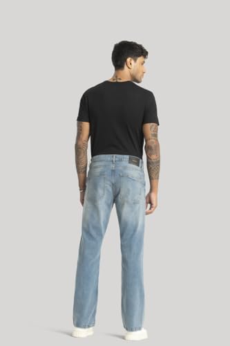 Image of SNITCH Tomaso Light Blue Plain Bootcut Jeans