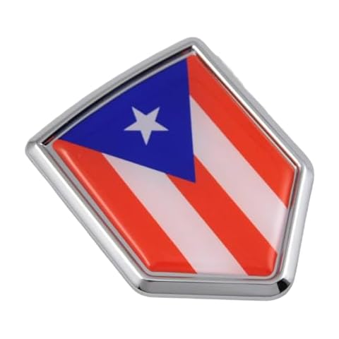 Car Chrome Decals CBSHD171 Puerto Rico Decal Flag Car Chrome Emblem Shield Shape Sticker Bumper Badge Puerto Rican 3D Cover