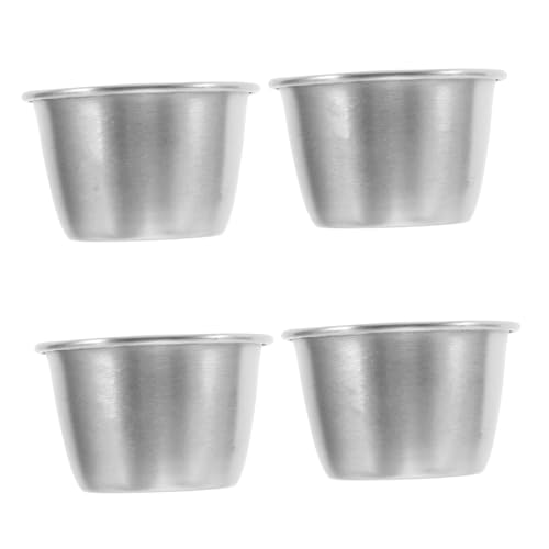 FUNOMOCYA 4 Pcs Stainless Steel Sauce Cup Condiment Sauce Cup Small Dipping Bowl Kitchen Tools Easy to Clean